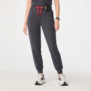 FIGS Uman charcoal high waisted relaxed jogger scrub pants